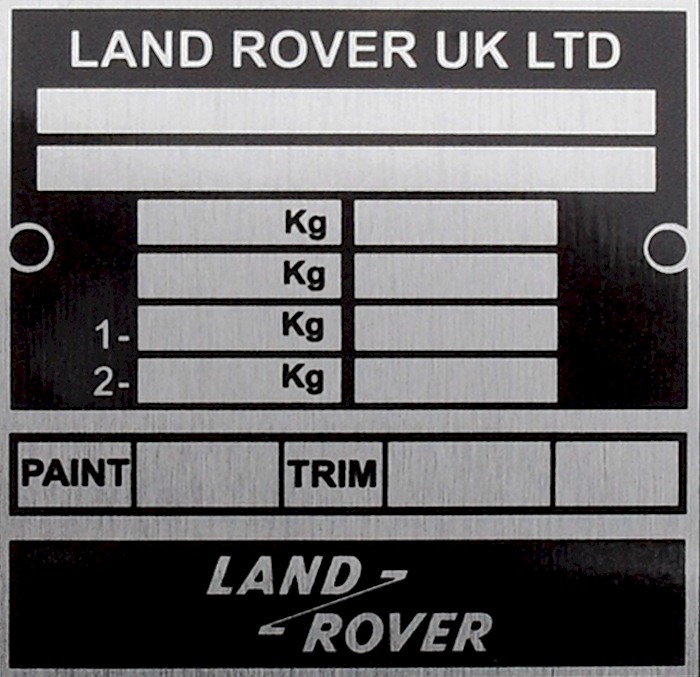 VINPLATES Replacement vehicle identification number